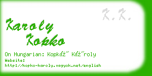 karoly kopko business card